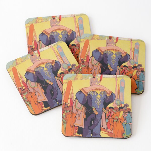 Item preview, India, Elephant, Retro Vintage Travel Poster designed and sold by vintagevivian.