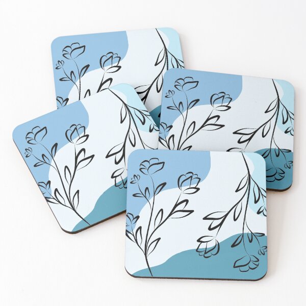 Item preview, Drawn Flowers with Modern Abstract Background designed and sold by MarzStudio.