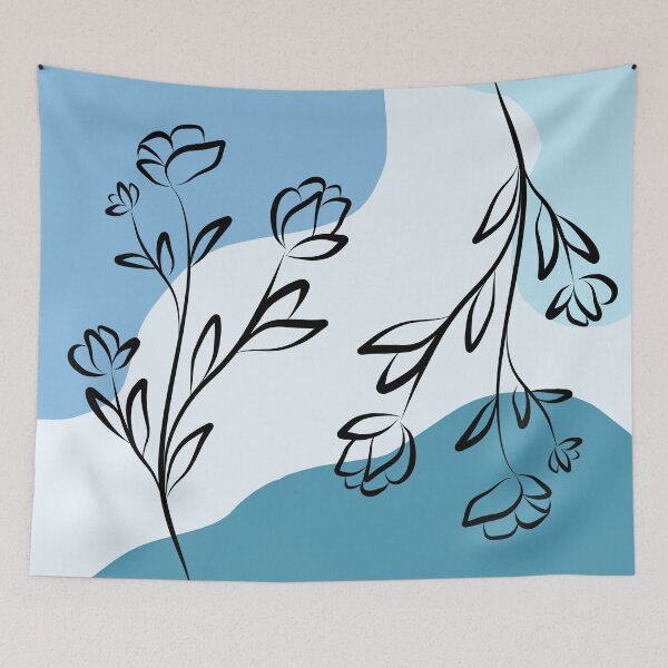 Item preview, Drawn Flowers with Modern Abstract Background designed and sold by MarzStudio.