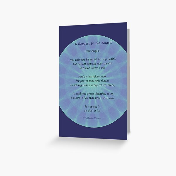 Angel Poem Healing Card Greeting Card