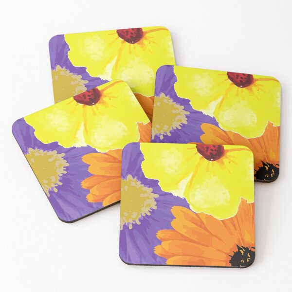 Item preview, Yellow, Orange and Purple Floral Watercolor Flowers  designed and sold by Shaloj.
