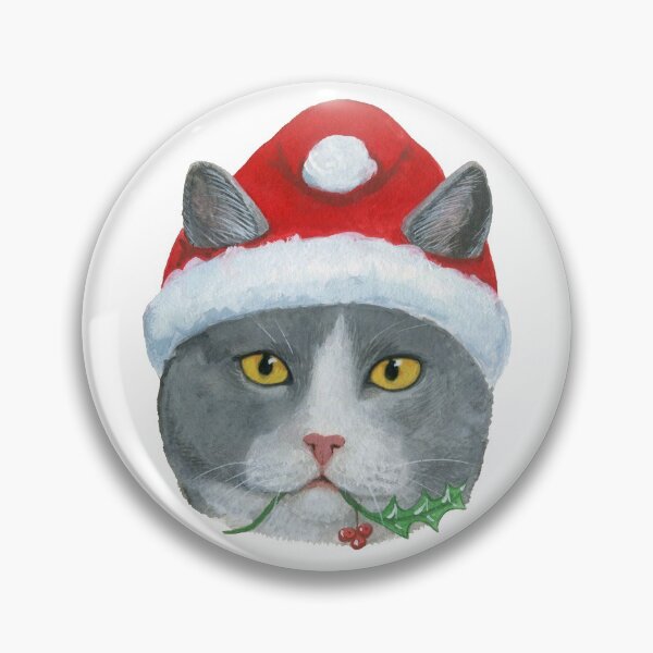 Item preview, Christmas Cat Grey/White designed and sold by amberwjohnson.