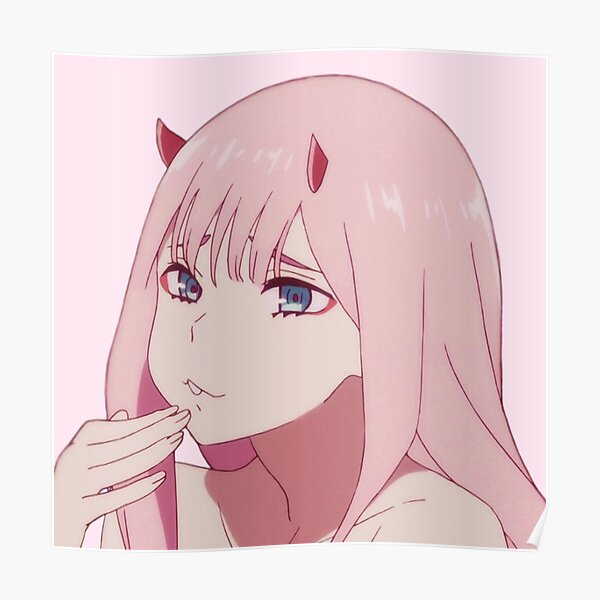 Zero Two 02 Darling In The Franxx Aesthetic Anime Design Poster By Weeb Aesthetic Redbubble