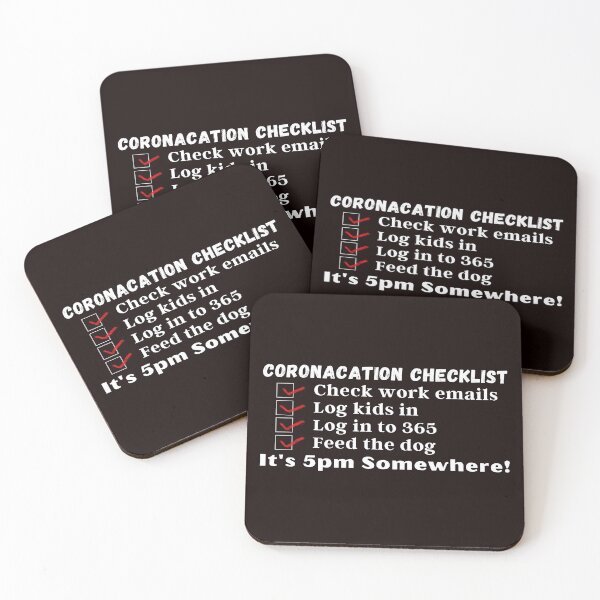 Item preview, Coronacation Quarantine checklist 5pm somewhere designed and sold by starshiporion.