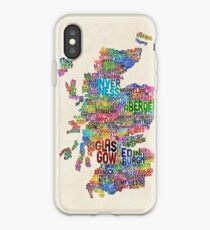 Schottland-Typografie-Text-Karte iPhone-Hülle & Cover