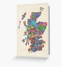 Schottland-Typografie-Text-Karte Grußkarte