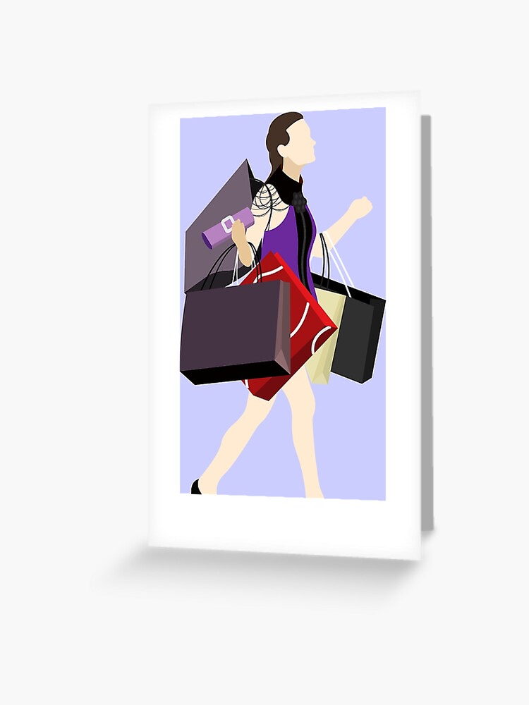Blair Waldorf Shopping Greeting Card for Sale by Angie Fuentes