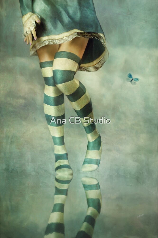 Lovely Girl with Striped Socks by Ana CB Studio