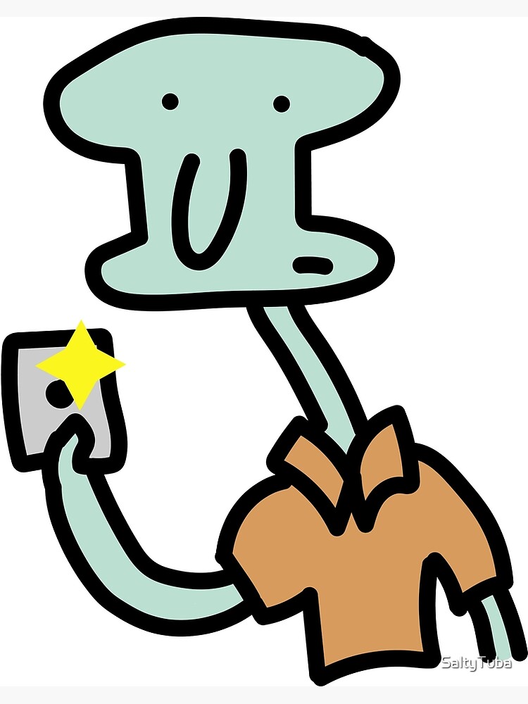 "Poorly Drawn Squidward" Poster by SaltyTuba | Redbubble