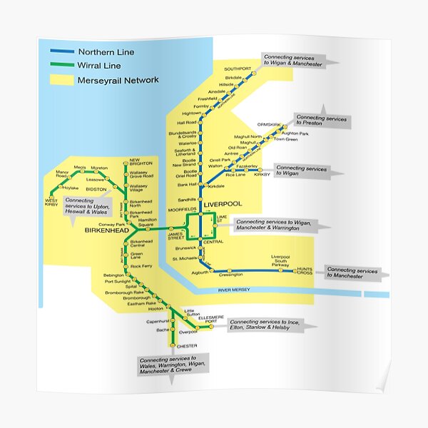 Merseyrail network map Poster