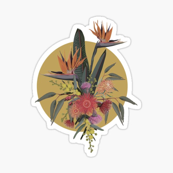 Australian Tropical Bloom -  Vintage Warm Palette Sticker