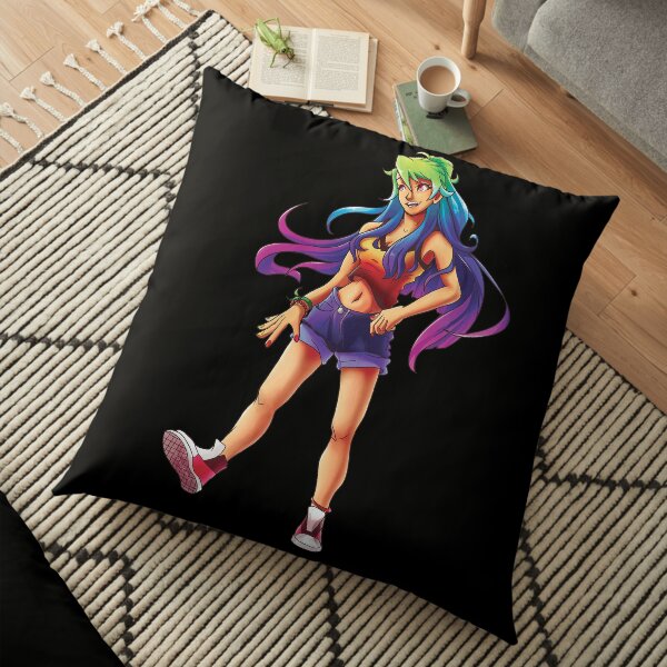Rainbow Girl Floor Pillow