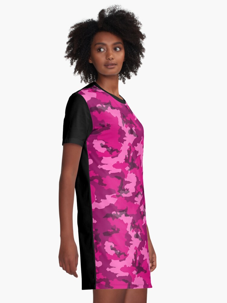 pink camo t shirt dress