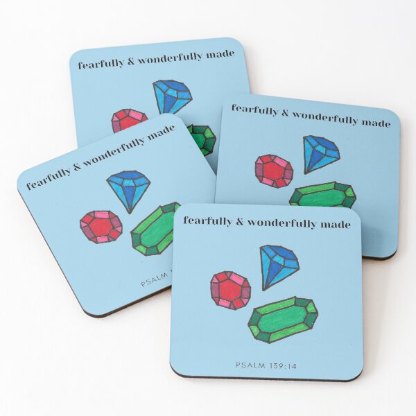 Item preview, Fearfully and Wonderfully Made Gems Bible Verse designed and sold by faithprints.