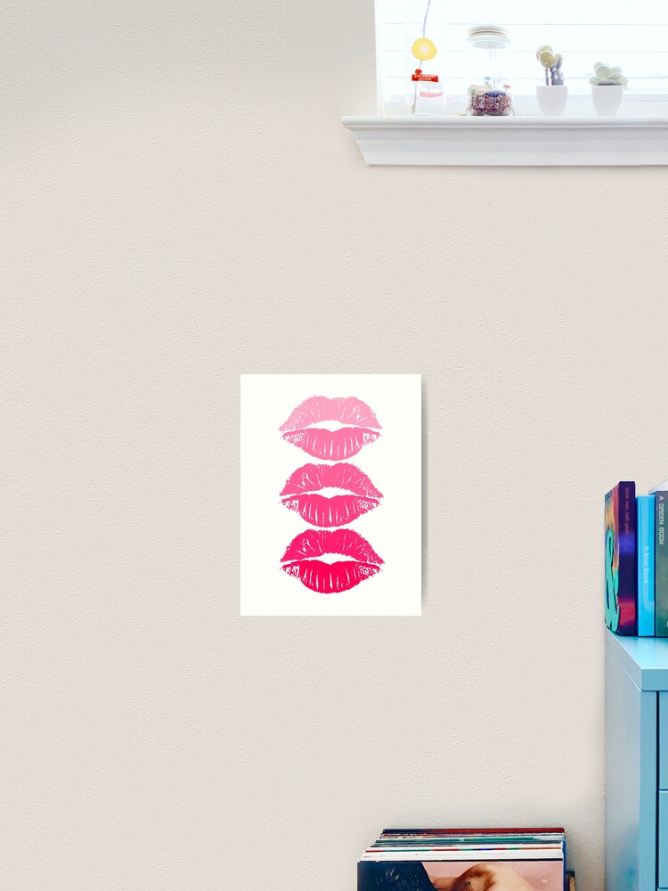 Pink Glitter Lips Art Board Print for Sale by twin-designs