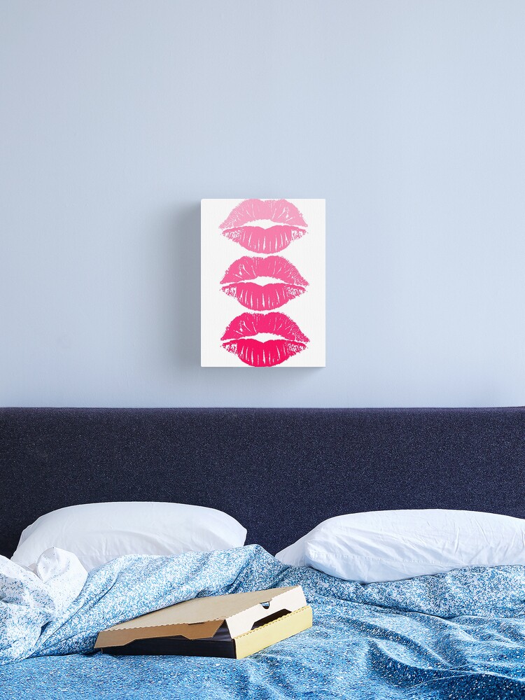 Thumbnail 1 of 3, Canvas Print, Hot Pink Lips designed and sold by adamcampen.
