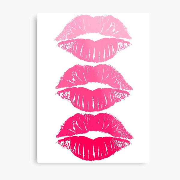 Hot Pink Lips Metal Print