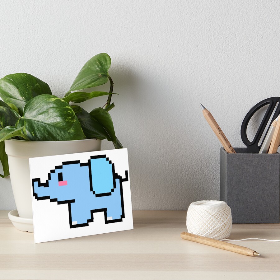 "Cute Elephant Pixel Art" Art Board Print by elevko Redbubble