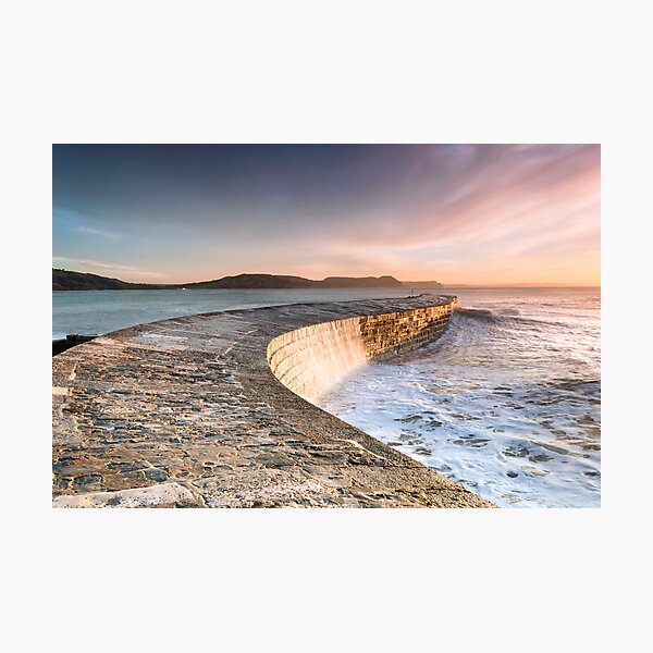 Sunkissed Cobb at Lyme Regis Photographic Print