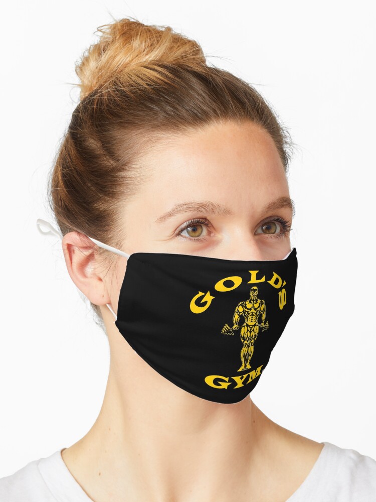 Gold S Gym Logo Black Mask By Maniacforces86 Redbubble