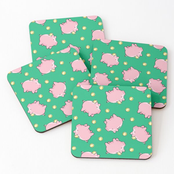 Item preview, Piggy Banks and Coins - Green designed and sold by littlearrow.