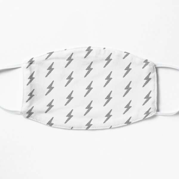 Silver Glitter Lightning Bolt Flat Mask