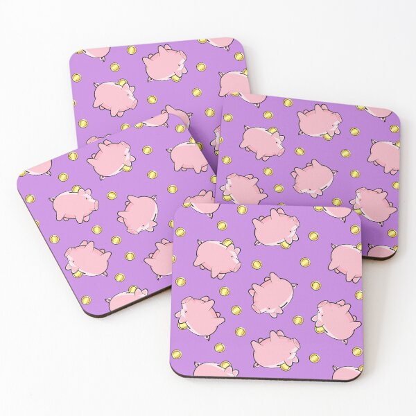 Item preview, Piggy Banks and Coins - Purple designed and sold by littlearrow.