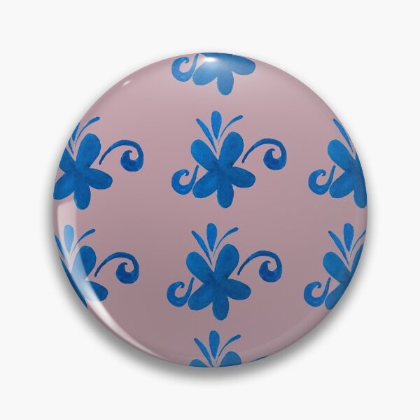 Item preview, Blue watercolor floral pattern designed and sold by petalsofpassion.