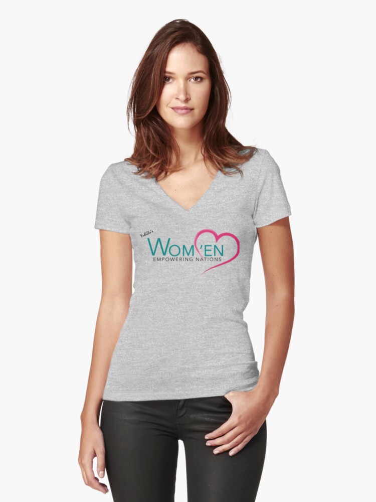 Thumbnail 1 of 3, Fitted V-Neck T-Shirt, WOM'EN Logo designed and sold by yuhglostore.
