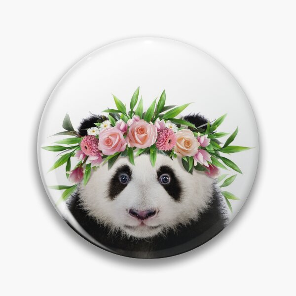 Item preview, Panda bebé con corona de flores, impresión del arte de animales bebés de Synplus designed and sold by synplus.