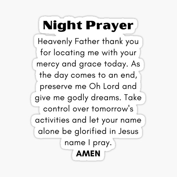 Good Night Prayer Stars Sticker - Good Night Prayer Stars Prayer