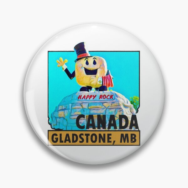 Item preview, Gladstone Manitoba Happy Rock Vintage Travel Decal designed and sold by hilda74.