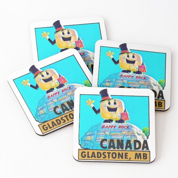 Item preview, Gladstone Manitoba Happy Rock Vintage Travel Decal designed and sold by hilda74.