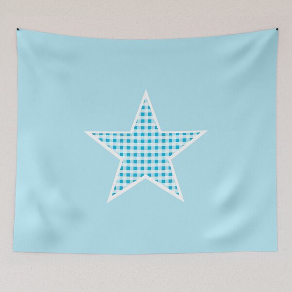 Item preview, Estrella de cuadros azul y blanco designed and sold by Bumblefuzzies.