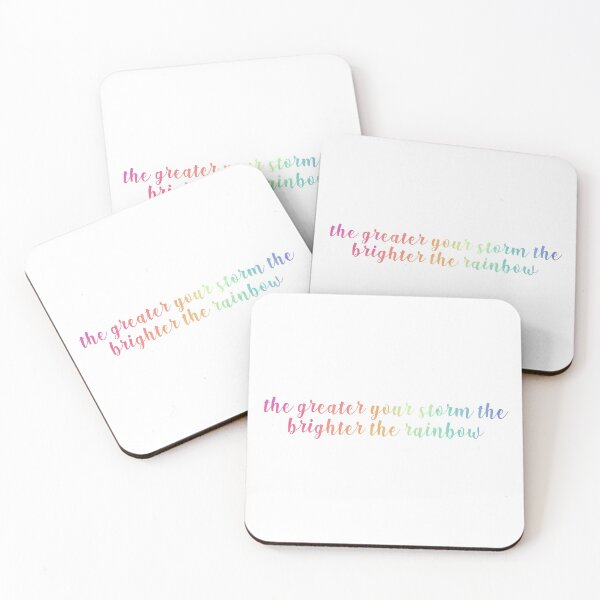 Item preview, Rainbow Inspiration Calligraphy Quote - The Greater Your Storm The Brighter the Rainbow designed and sold by box-of-colors.