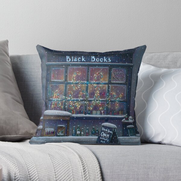 Black Books Christmas Throw Pillow