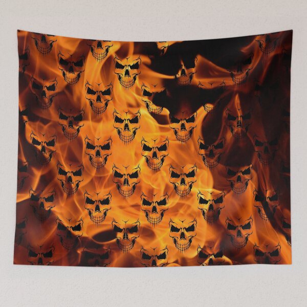 Item preview, Flaming Skulls designed and sold by Lyraluxe.