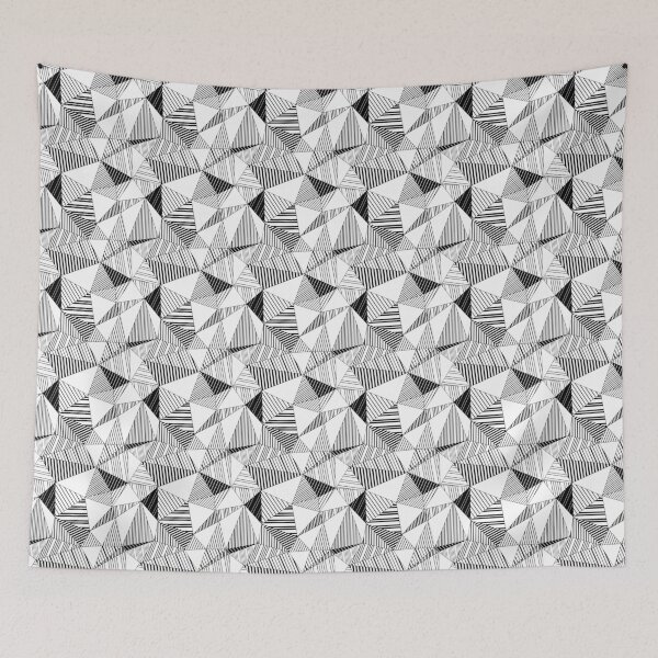 Item preview, Black and white striped triangle polygons  designed and sold by natalyon.