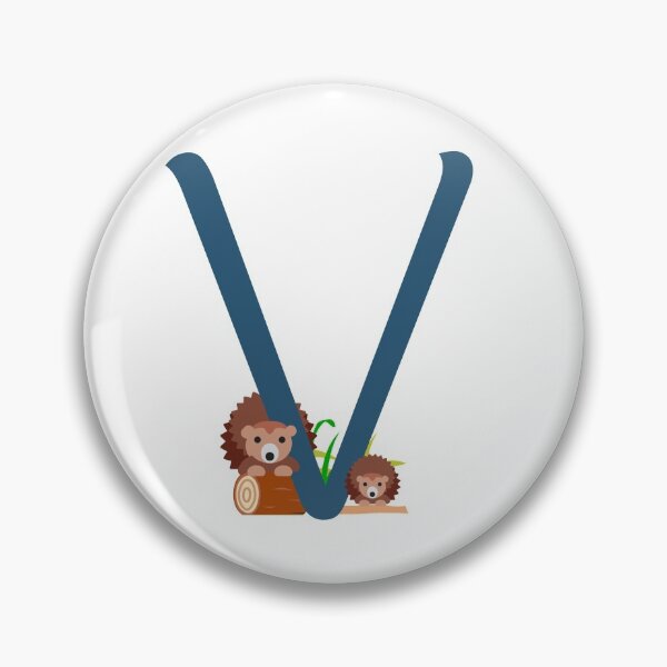 Item preview, Personalized Woodland Hedgehog Initial V designed and sold by TheFamilyVan.