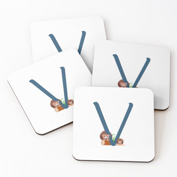 Item preview, Personalized Woodland Hedgehog Initial V designed and sold by TheFamilyVan.