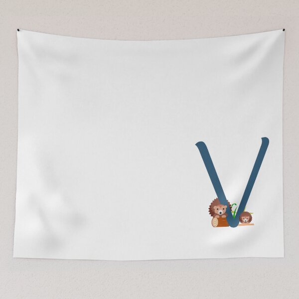 Item preview, Personalized Woodland Hedgehog Initial V designed and sold by TheFamilyVan.