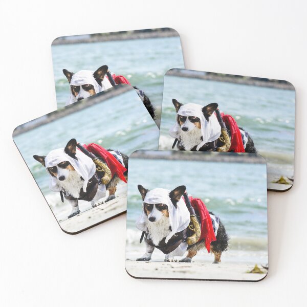 Kiba the Corgi Assassin Coasters (Set of 4)