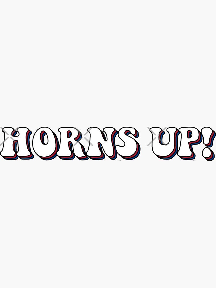 "Horns Up!" Sticker for Sale by cassidywarren Redbubble