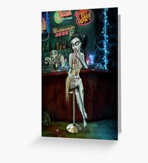 Barfly Zombie Chick Greeting Card