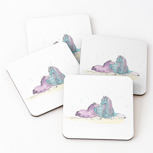 Item preview, Mother and Baby Draft Horse in Watercolor designed and sold by mammanophotog.