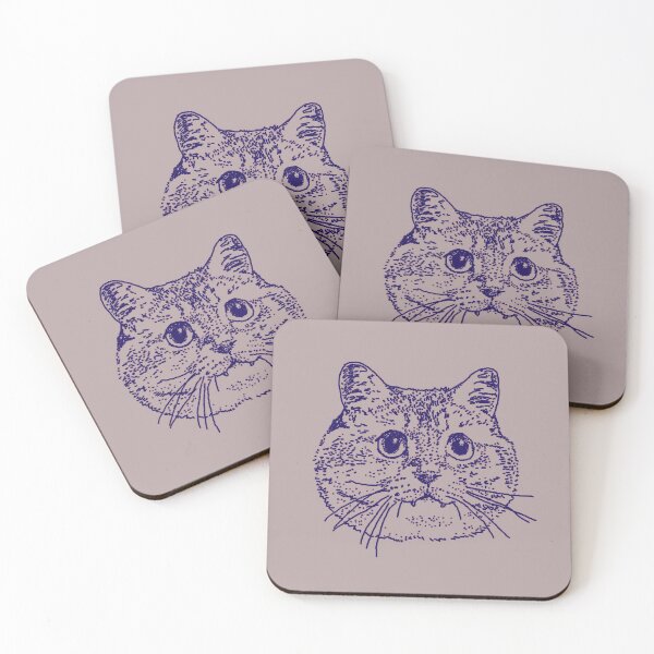 Item preview, Blue Kitty 4 on grey designed and sold by studiozandra.