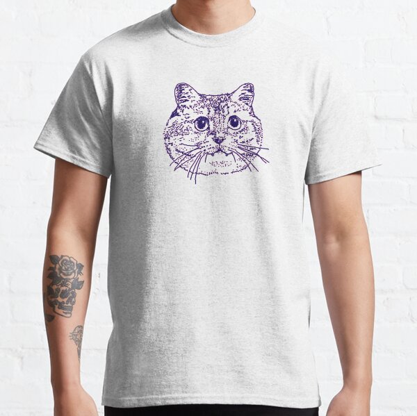 Blue Kitty 4 on grey Classic T-Shirt