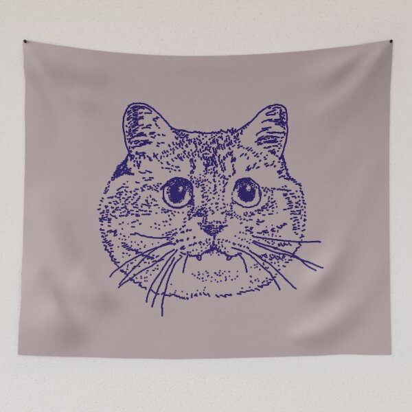 Item preview, Blue Kitty 4 on grey designed and sold by studiozandra.