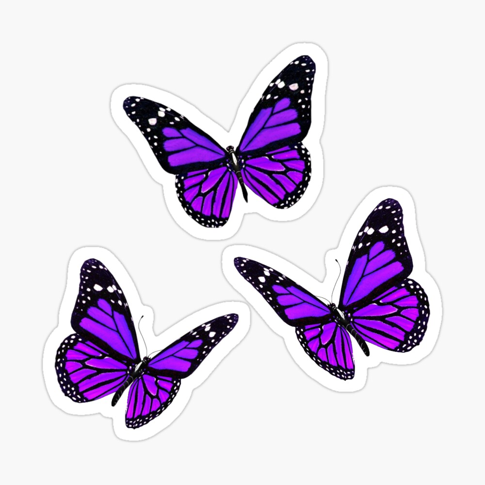 Purple Butterfly Sticker, Butterfly Sticker, Purple Aesthetic, Butterfly  Vinyl Sticker, Trendy Cute Stickers, Water Resistant Stickers