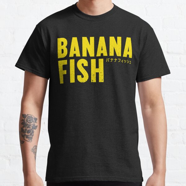 Banana Fish Men's Black T-Shirt Tees Clothing 